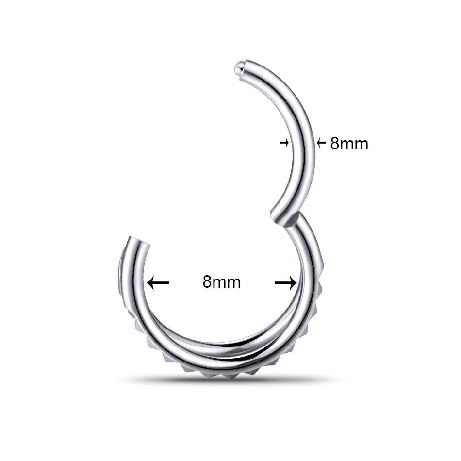 Dubbele afmetingen oorpiercing