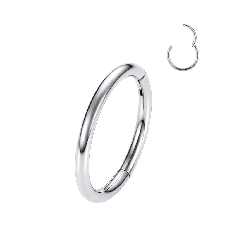 Klassieke titanium oorpiercingring, verkrijgbaar in meerdere kleuren.