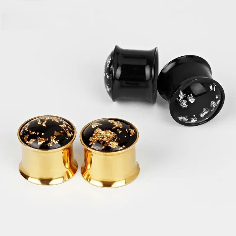 Zwarte stretchers met zilveren schitteringen, voor degenen die van mysterie houden.