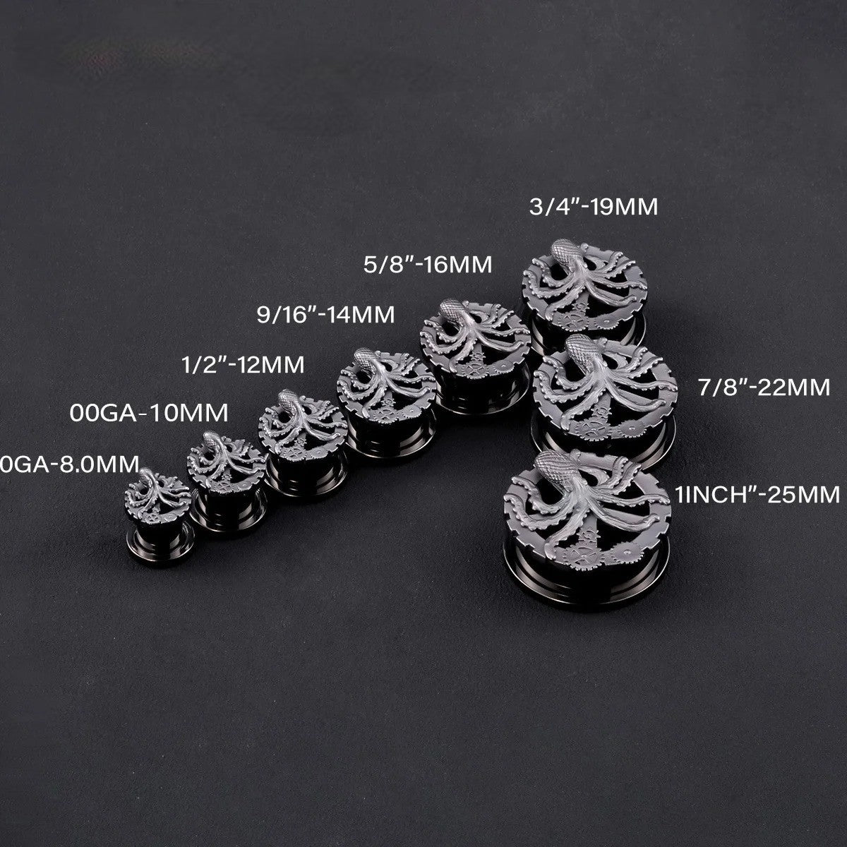 Metalen octopus omringd door tandwielen op een stretcher voor een opvallend visueel effect.