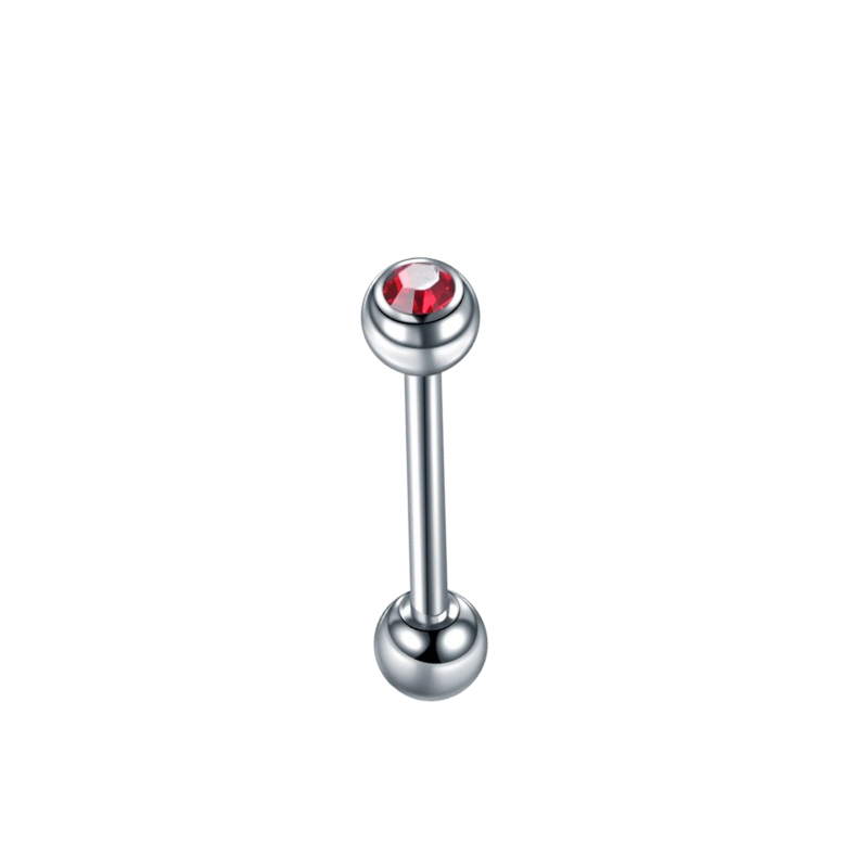 Tongjuweel van titanium, steen voor een heldere stijl in rood