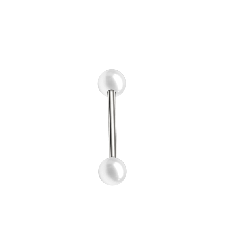 tongpiercing met twee parels