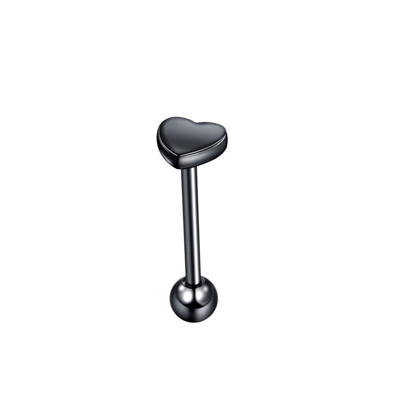 Tongaccessoire in de vorm van een hart, zachtheid en schittering.