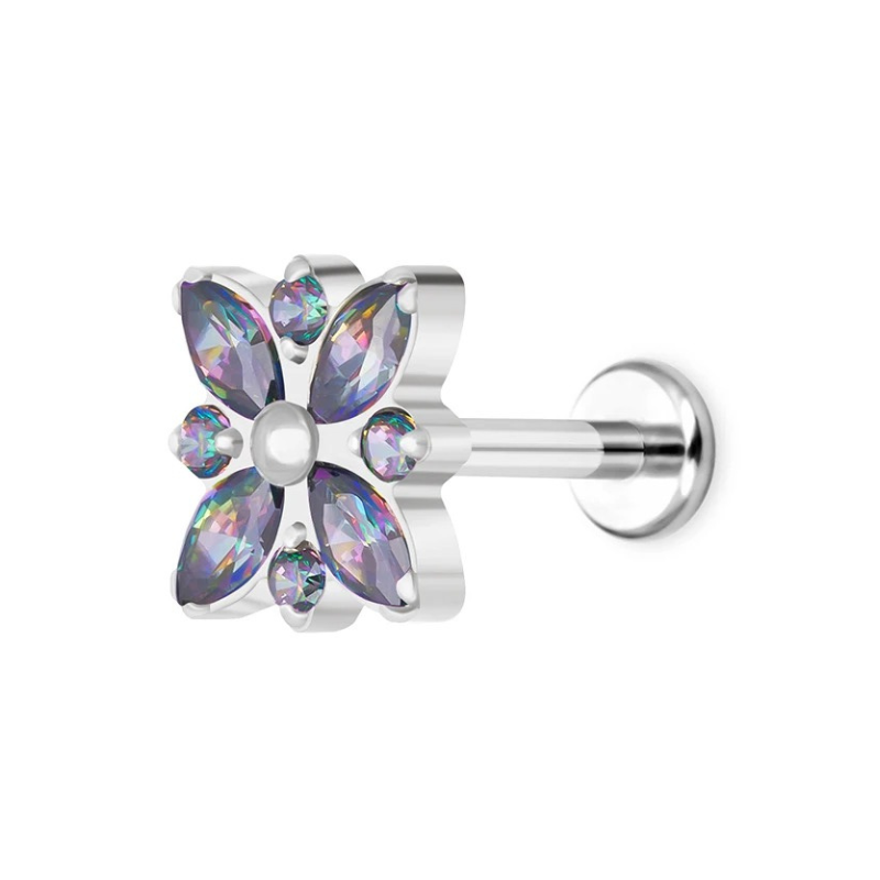 Oorstekker Piercing | Gotische Bloem Titanium