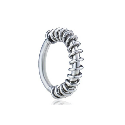 Oorpiercing spiraalvormige stalen ring, tijdloze elegantie.