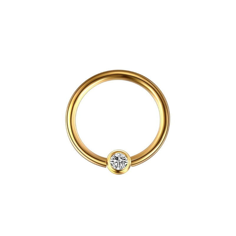 Neusaccessoire septum in titanium, ring met zirkonium, voor een heldere touch.