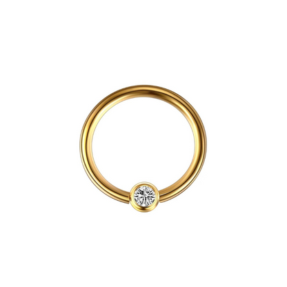 Neusaccessoire septum in titanium, ring met zirkonium, voor een heldere touch.