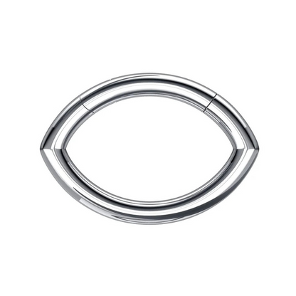 Neuspiercing titanium ovale ring, modern en uniek ontwerp.