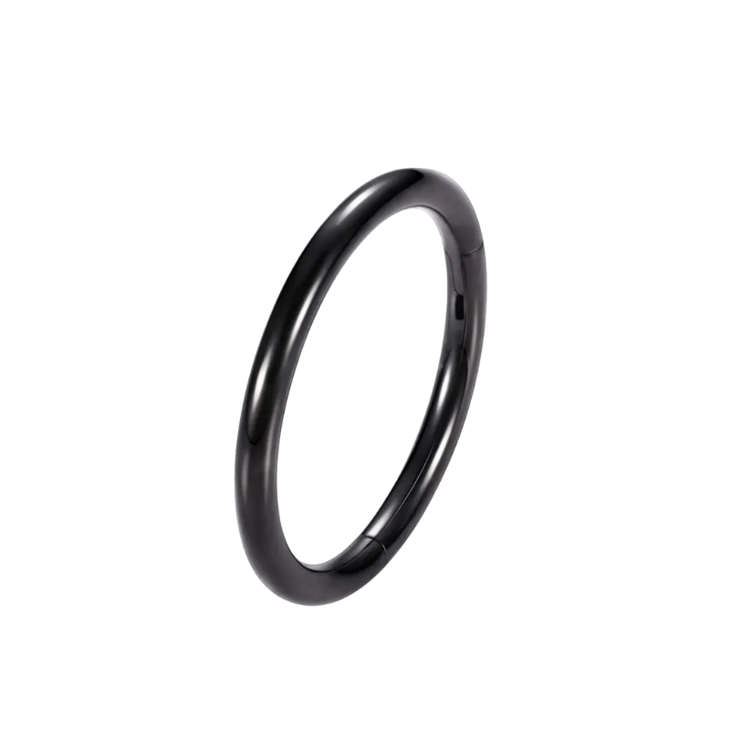 Titanium ooraccessoire, klassieke ring voor een veelzijdige look.