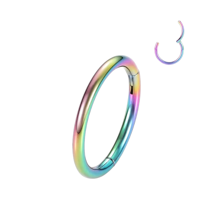 Titanium oorpiercing met klassieke ring, stijlvol in alle kleuren.