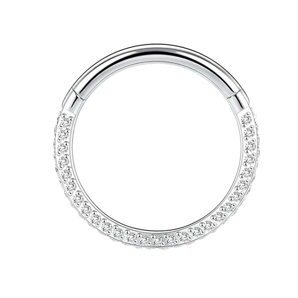Titanium oorsieraad in goud/zilver met zirkonia's voor dagelijkse schittering