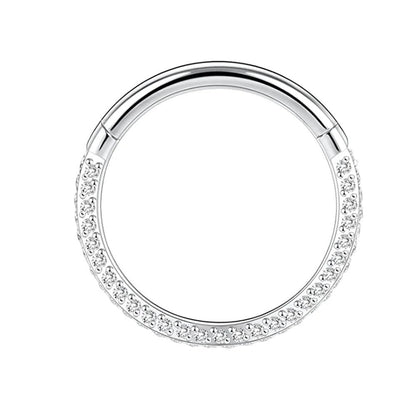 Titanium oorsieraad in goud/zilver met zirkonia's voor dagelijkse schittering