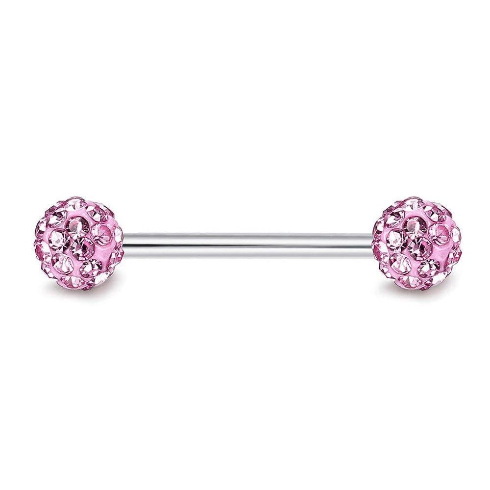 Elegante tongstaaf ingelegd met zirkonia's, subtiele schittering