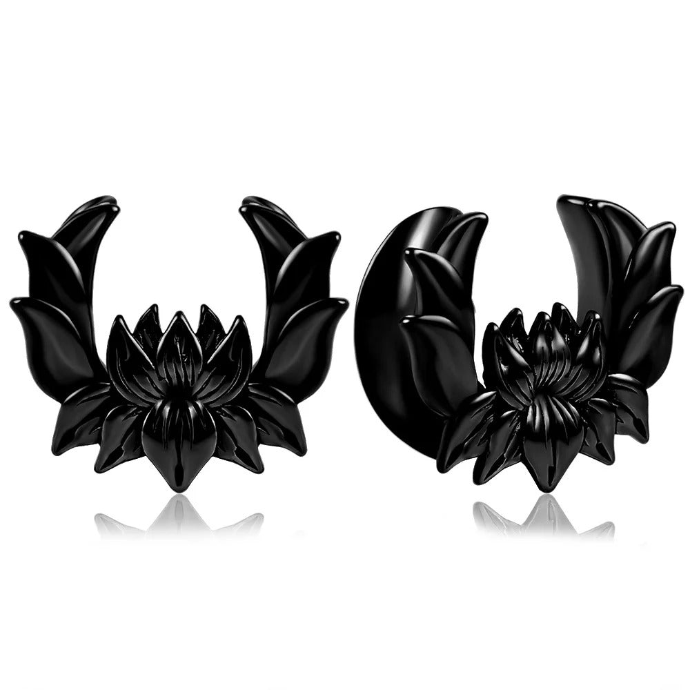 Zwarte lotus oorverbreder accessoire.