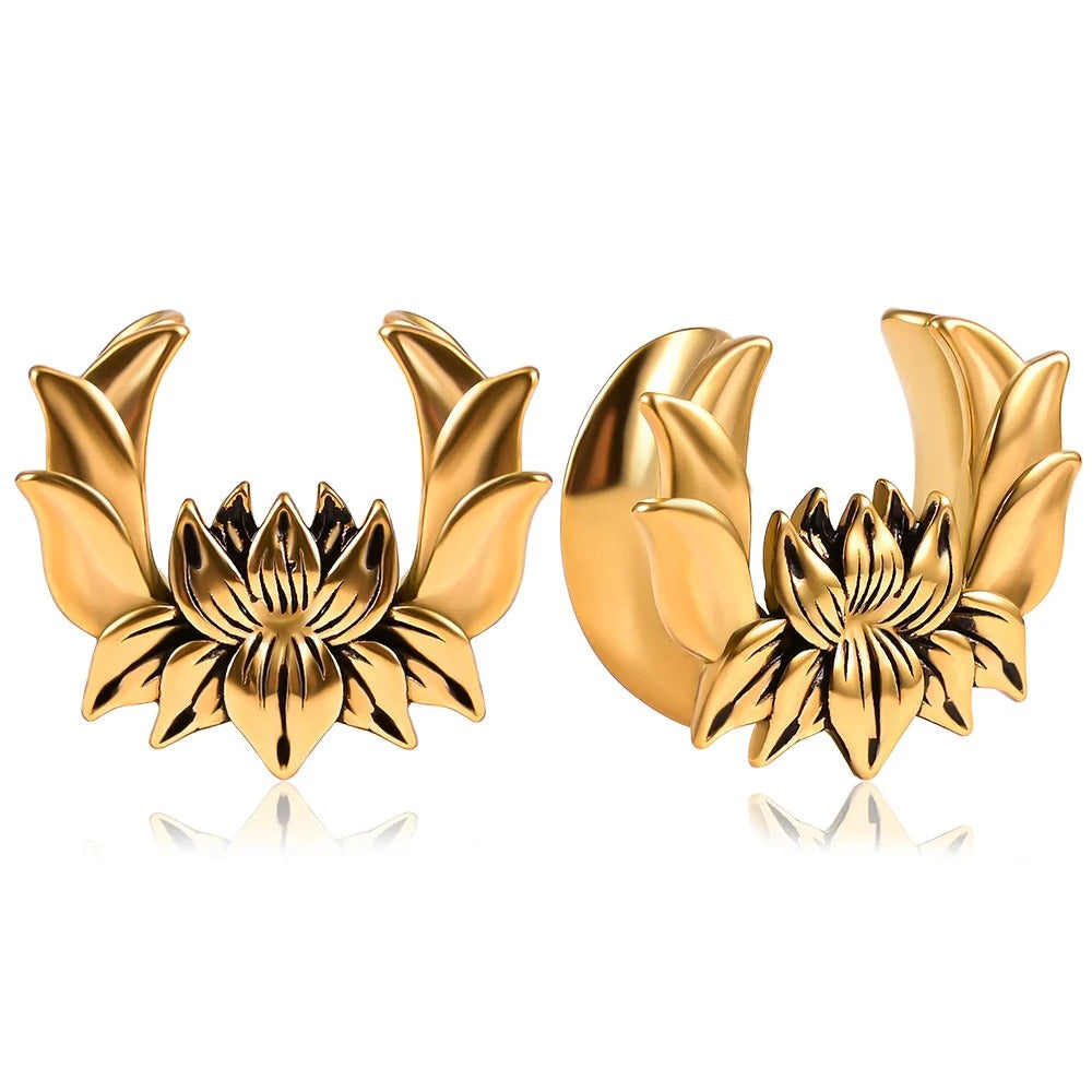 Gouden lotus design oorverbreder.