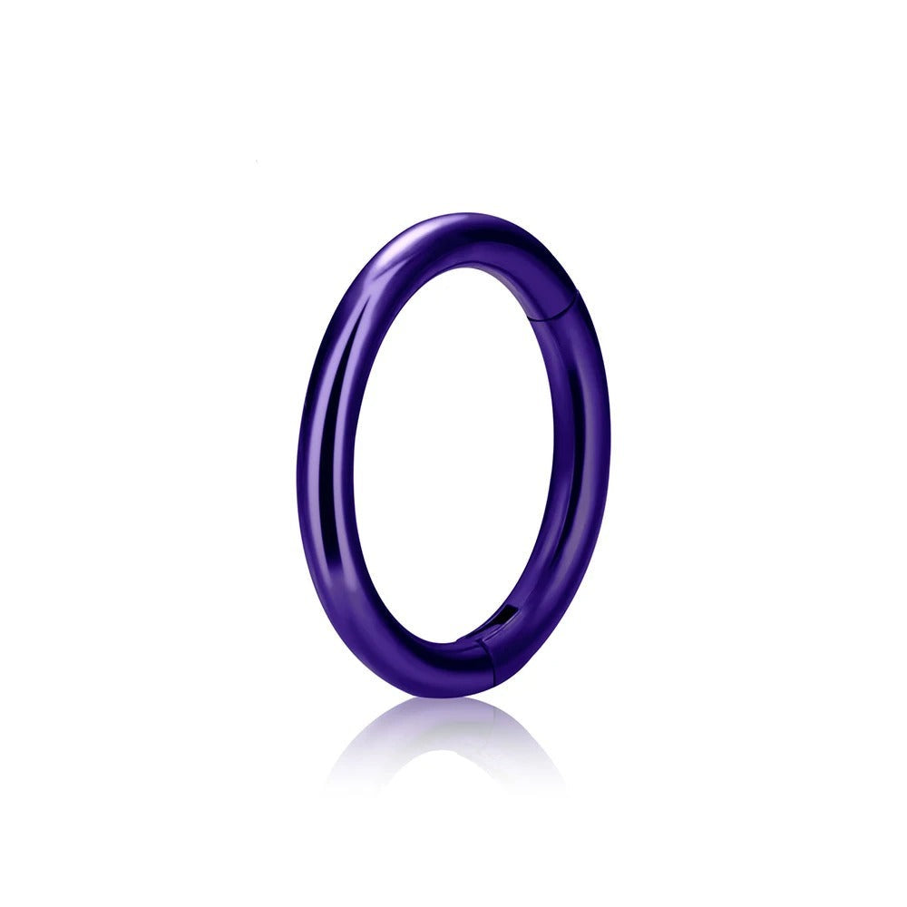 Paarse titanium wenkbrauwboog piercing, mystieke en trendy touch