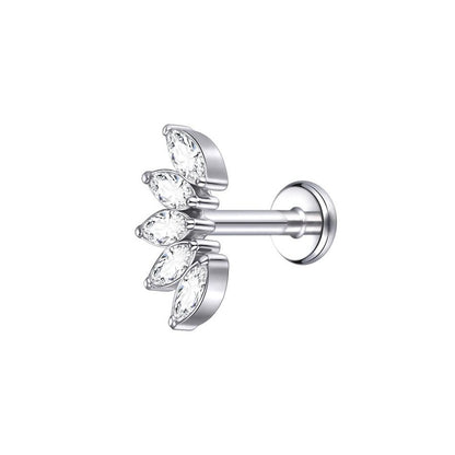 Titanium stud met zirkonia's voor een vorstelijke stijl