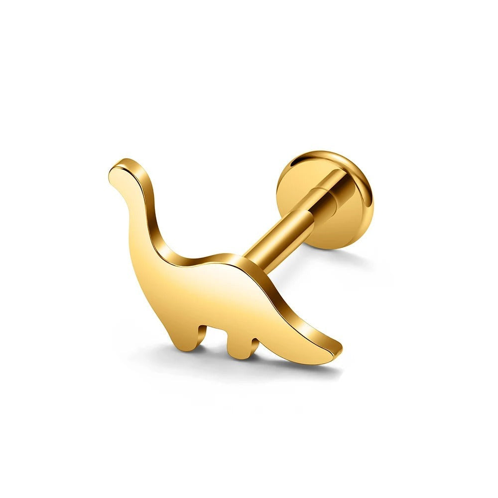 Gouden dinosaurus oorsieraad, voegt een prehistorische schittering toe aan je outfit
